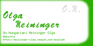 olga meininger business card